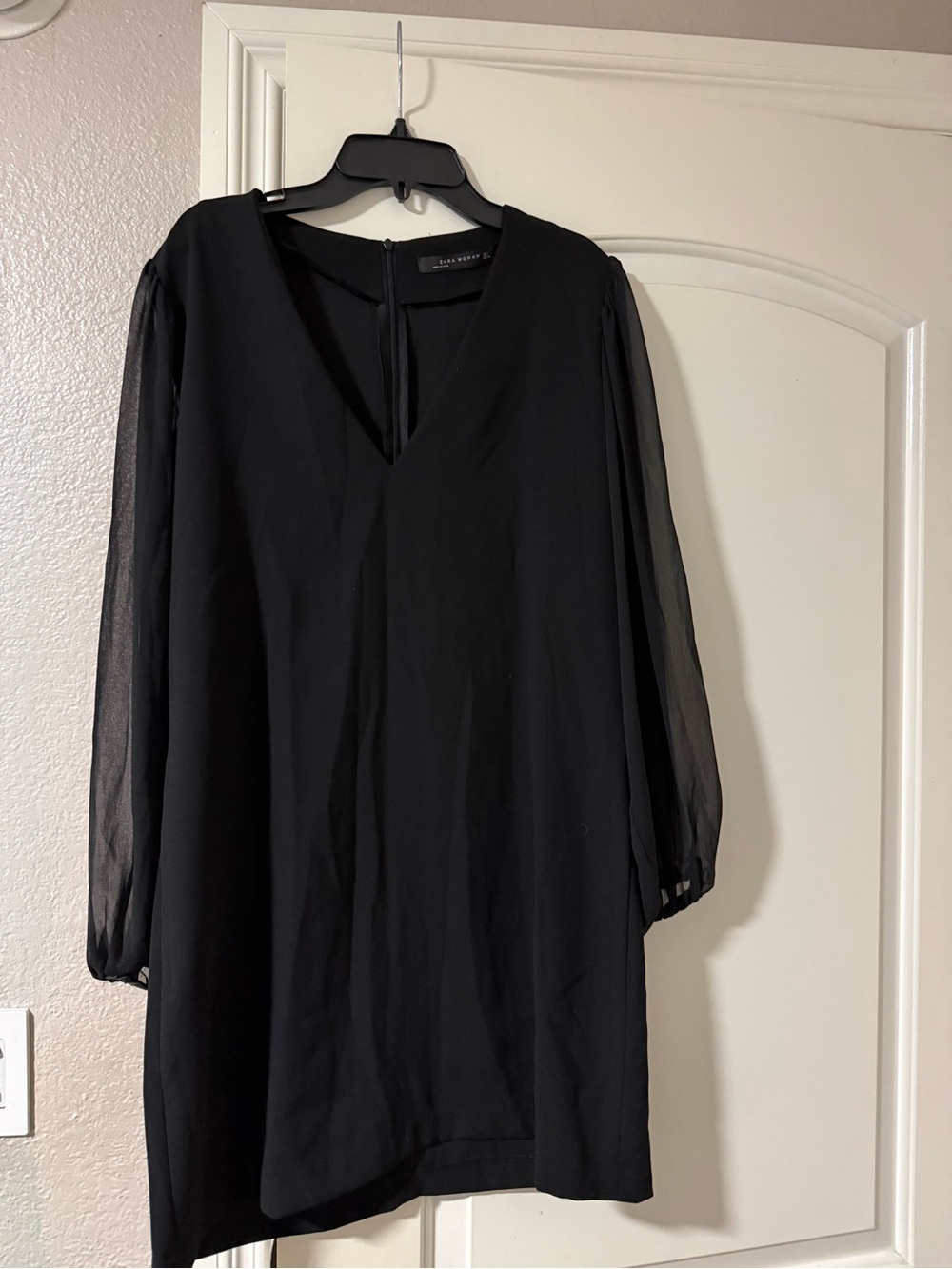 Zara Black Women's Top with Crew Neck